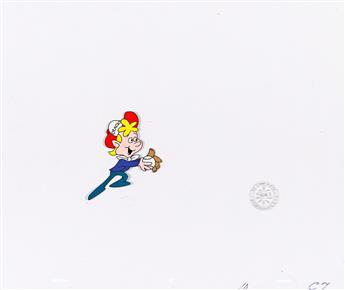 MURAKAMI / WOLF FILMS Rice Krispies: Snap, Cackle and Pop Baseball animation cel.